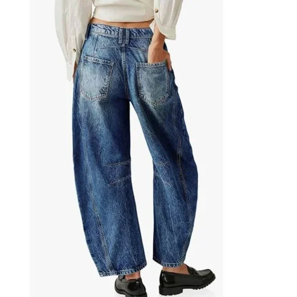 Good Luck Mid-Rise Barrel Jeans - Picture 3 of 6